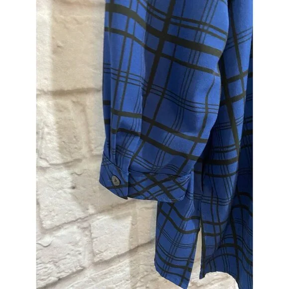 Susan Graver Weekend Regular Plaid Tunic Top 3XP Stretch Lightweight Classy 9840 - Picture 7 of 9
